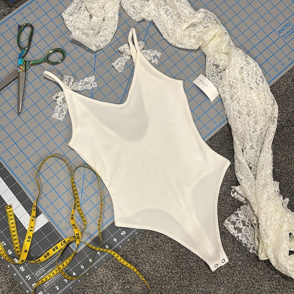 Altered American Eagle white body suit